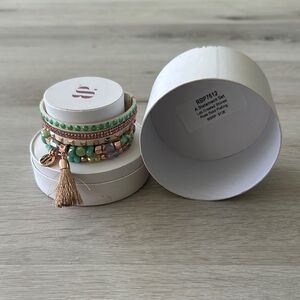 Bomb Party A Statement Set OS Green Multi NWT IN BOX